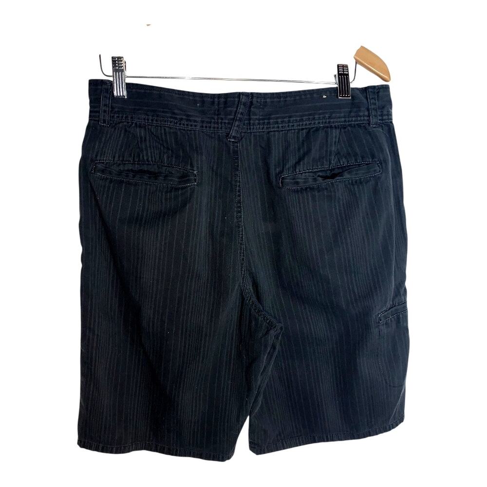 Ocean Pacific OP Men's Flat Front Black/ Gray Pinstripe Chino Cotton Shorts 34 - Picture 3 of 5